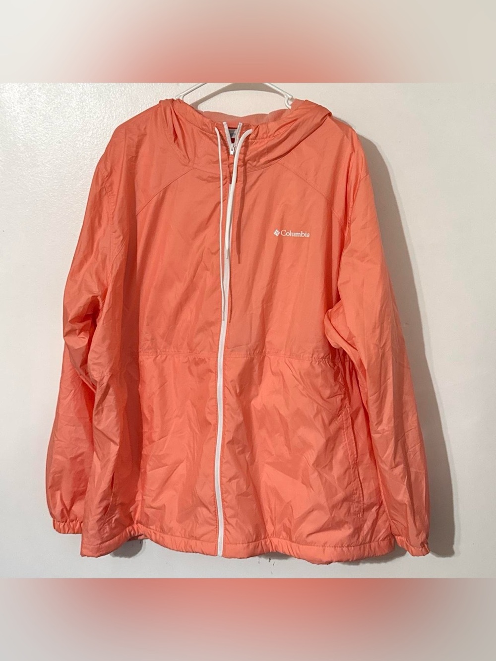 Columbia Flash Challenger Lined Windbreaker Jacket Women’s 3X Coral Orange